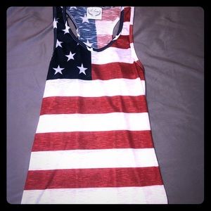 USA patriotic American flag tank top